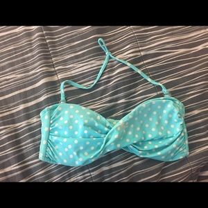 Blue Bandeau Bikini Top